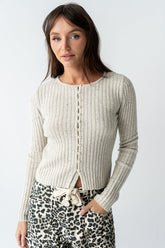 Hellen Knit Cardigan in Oatmeal - FINAL SALE