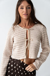 Jordy Textured Top in Natural - FINAL SALE