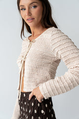 Jordy Textured Top In Natural - Final Sale