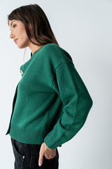 Kasen Knit Cardigan In Green - Final Sale