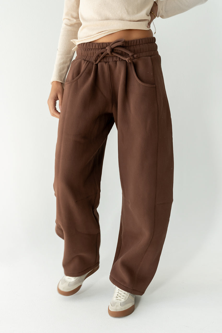 Maribel Barrel Sweatpants in Brown - FINAL SALE