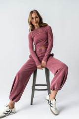 Kassie Joggers in Berry - FINAL SALE