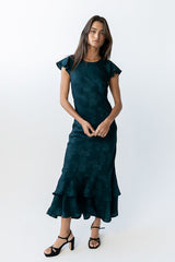 Mateo Floral Maxi Dress In Teal