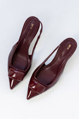 Nena Slingback Heels In Burgundy - Final Sale