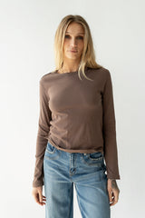 Janie Knit Top In Brown - Final Sale