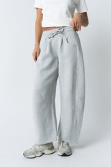 Maribel Barrel Sweatpants In Grey - Final Sale