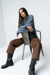 Russel Oversized Sweater In Brown - Final Sale