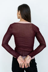 Lex Layered Mesh Top In Purple - Final Sale