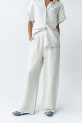 Belen Striped Wide Leg Pants in Denim Blue - FINAL SALE