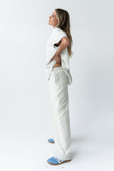 Belen Striped Wide Leg Pants In Denim Blue - Final Sale