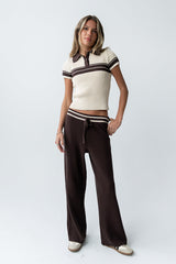 Brea Striped Pants In Brown - Final Sale