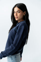 Apres Knit Sweater In Navy - Final Sale