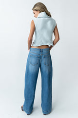 Timothy Sleeveless Sweater In Blue - Final Sale