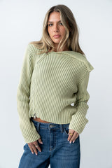 Beth Knit Jacket In Green - Final Sale
