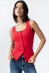 Apollo Knit Tank Top In Red