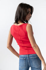 Apollo Knit Tank Top In Red