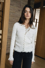 Warren Smocked Blouse In Ivory - Final Sale