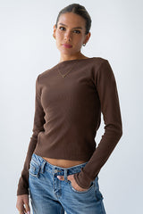 Becca Boatneck Top In Brown - Final Sale