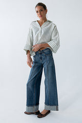 Parker Cuffed Wide Leg Jeans - Final Sale