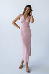 Hailey Lace Trim Maxi Dress in Pink - FINAL SALE