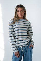 Kiana Striped Top in Grey - FINAL SALE