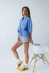 Liam Oversized Top In Blue