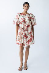 Tamlyn Floral Mini Dress In Red - Final Sale