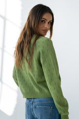 Kareena Knit Cardigan In Green