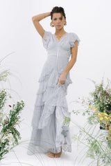 Tracie Lace Maxi Dress in Blue - FINAL SALE