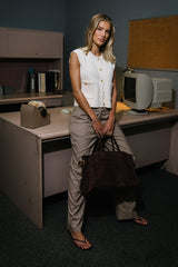 Brooks Knit Vest In Cream - Final Sale