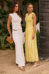 Freda Maxi Skirt in White - FINAL SALE
