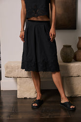 Molly Embroidered Shorts in Black - FINAL SALE