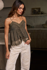Fern Tank Top In Olive