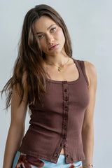 Apollo Knit Tank Top in Brown - FINAL SALE