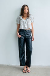 Priya Vegan Leather Wide Leg Pants - FINAL SALE