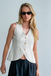 Lucy Vest in Natural - FINAL SALE