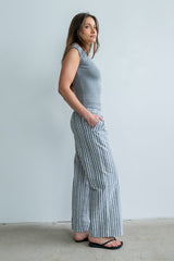 Ace Ribbed Top In Heather Grey - Final Sale