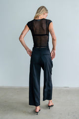 Brandy Mesh Top In Black - Final Sale