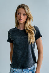 Genesis Grommet Top In Charcoal - Final Sale