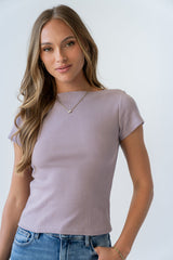 Martha Boatneck Top In Lavender - Final Sale