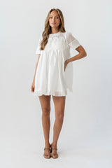 Russel Mesh Mini Dress In Off White