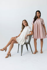 Russel Mesh Mini Dress In Off White