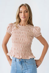 Ruth Smocked Top in Pink - FINAL SALE