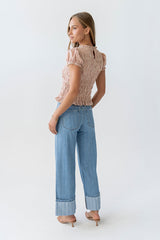 Ruth Smocked Top In Pink - Final Sale
