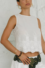 Miley Embroidered Tank Top - Final Sale