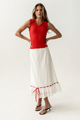 Jordana Textured Tank In Red