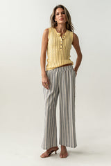 Lina Pointelle Knit Tank In Yellow