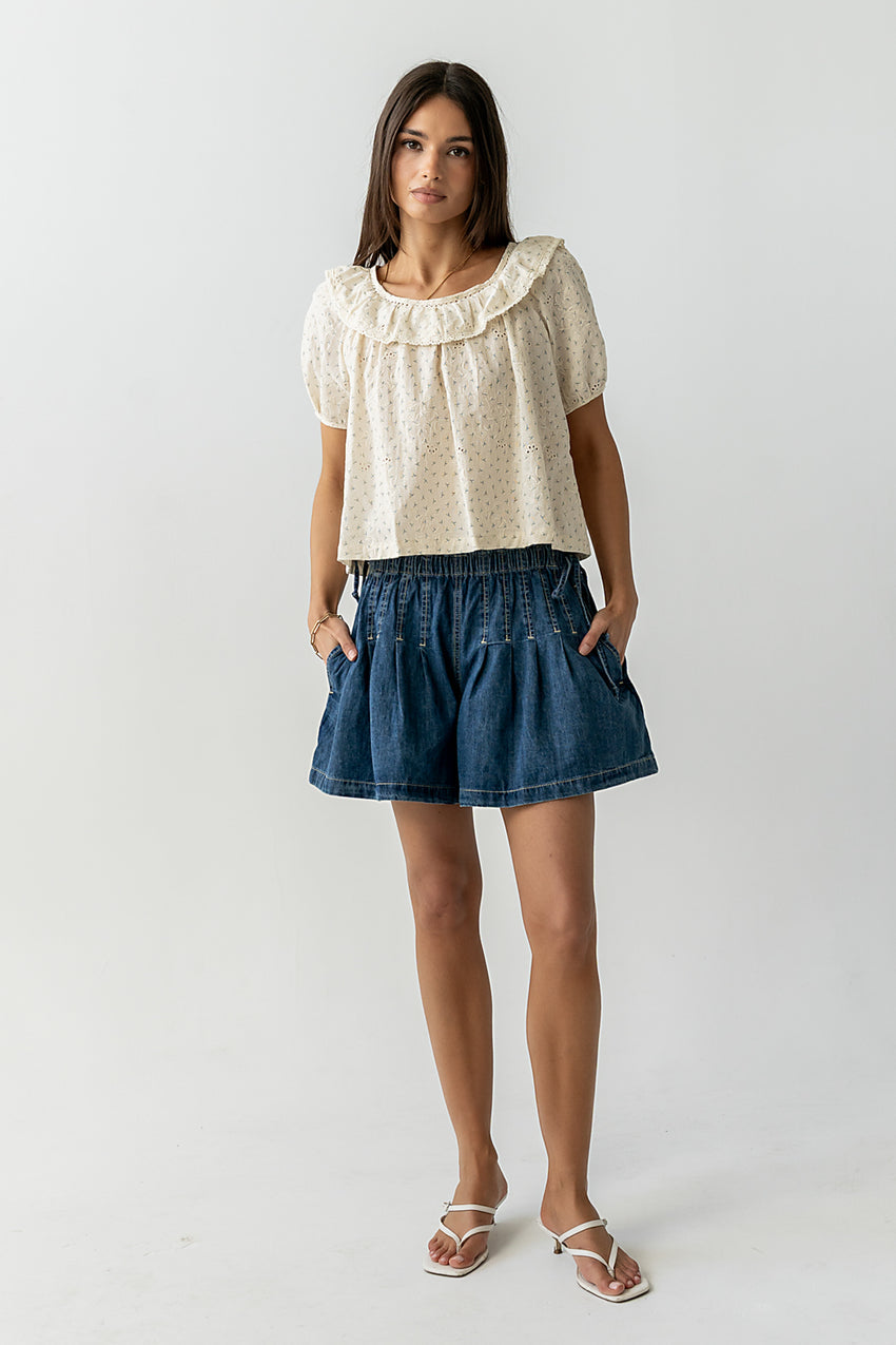 Reika Pleated Denim Shorts - FINAL SALE