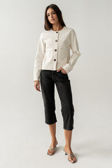 Cozette Barrel Jacket In Off White - Final Sale