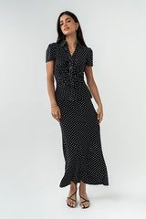 Malia Polka Dot Collared Blouse - Final Sale